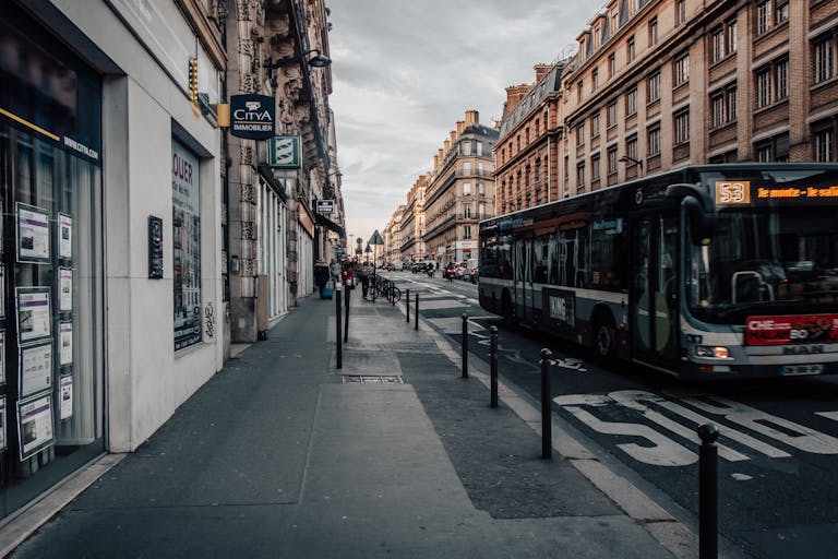 Bus on a Street in Paris